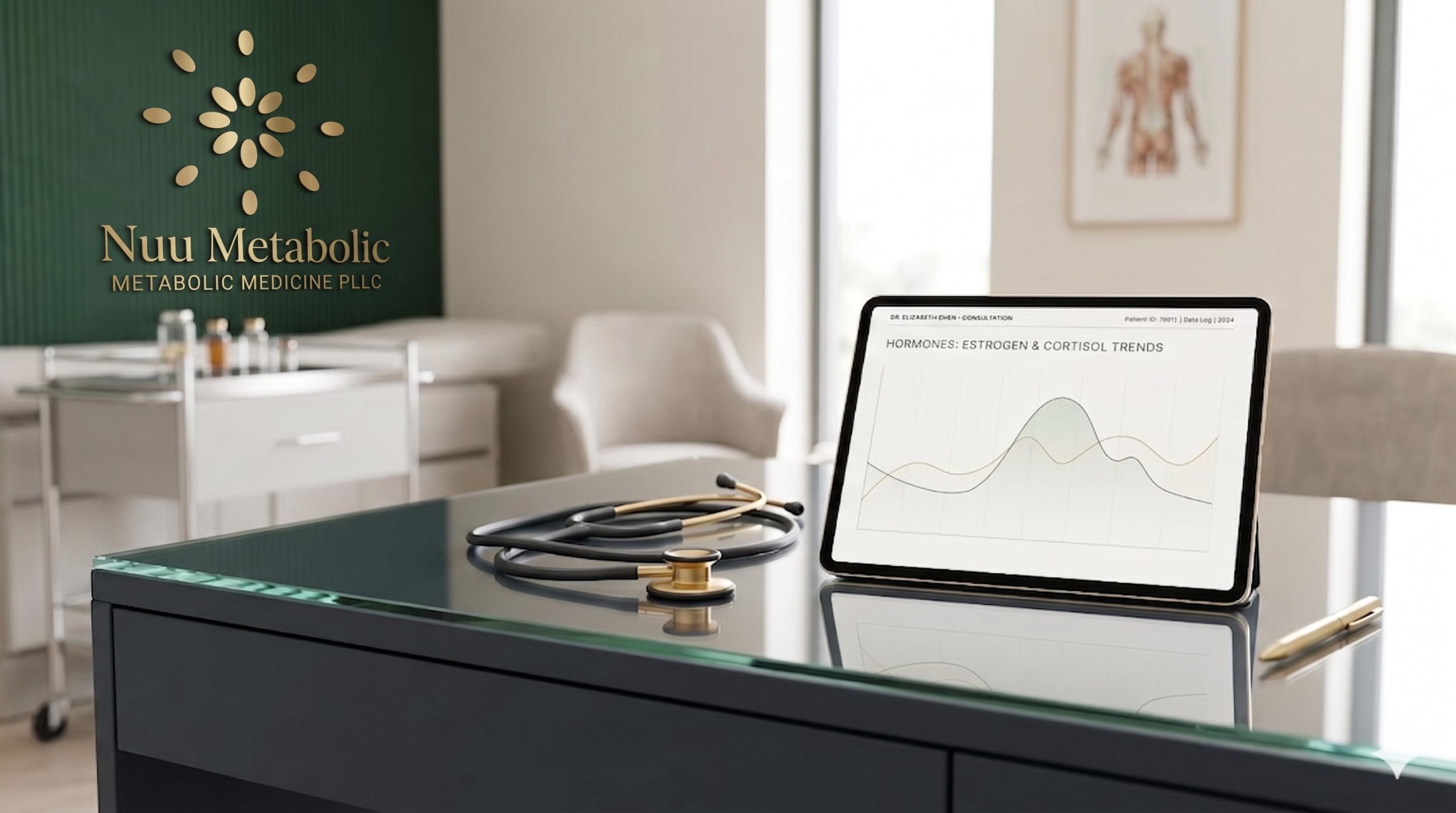 Nuu Metabolic clinic with hormone trend data displayed